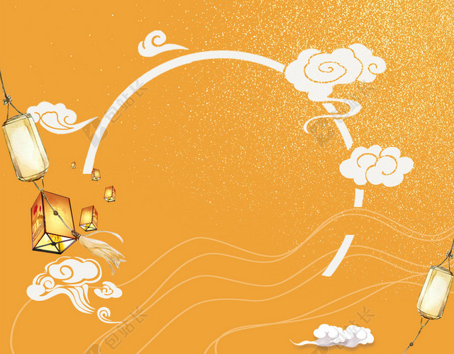 美味汤圆卡通童趣几何黄色BANNER