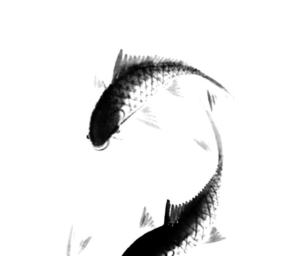鱼水墨画免费下载