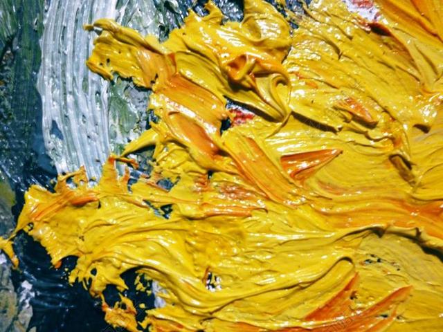 石油 黄色 画 花 向日葵 艺术 油画 特写 油画布 图稿