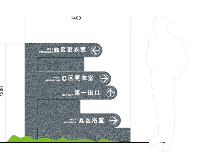 石头道路指示牌路牌导视牌图片