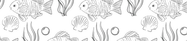 素描小鱼矢量图