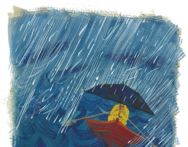 卡通大海暴雨