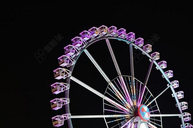 唯美夜间摄影摩天轮背景图片