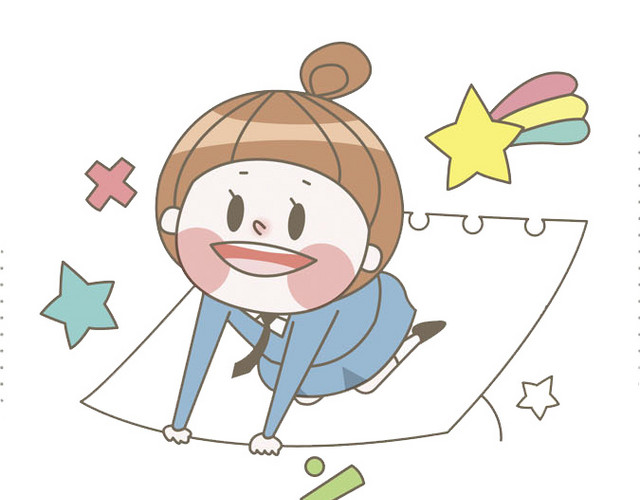 小清新白纸上的女孩免抠图免费下载
