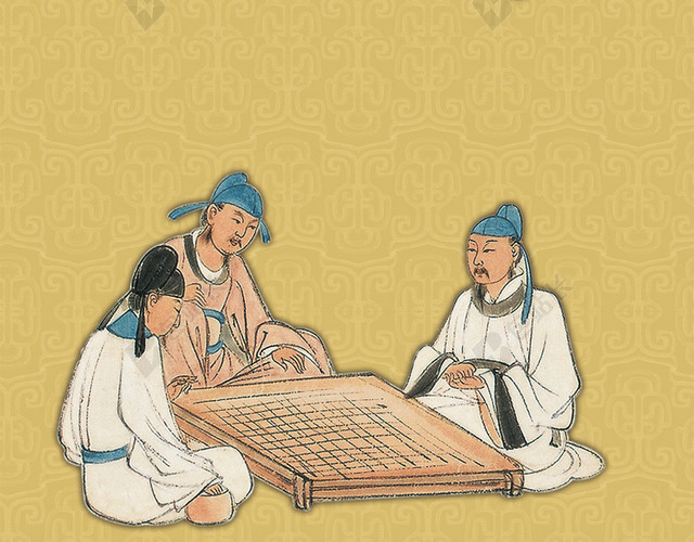 中国风下棋传统H5背景