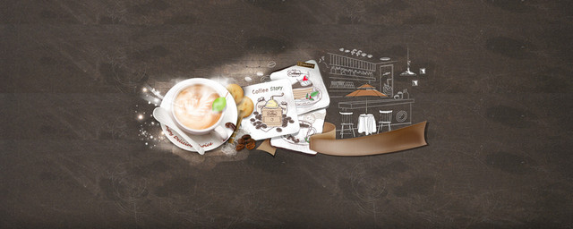 美食餐饮咖啡高档奢华背景BANNER