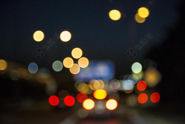 夜 灯 城市 镇 晚上 黑暗 散景 模糊 聚焦