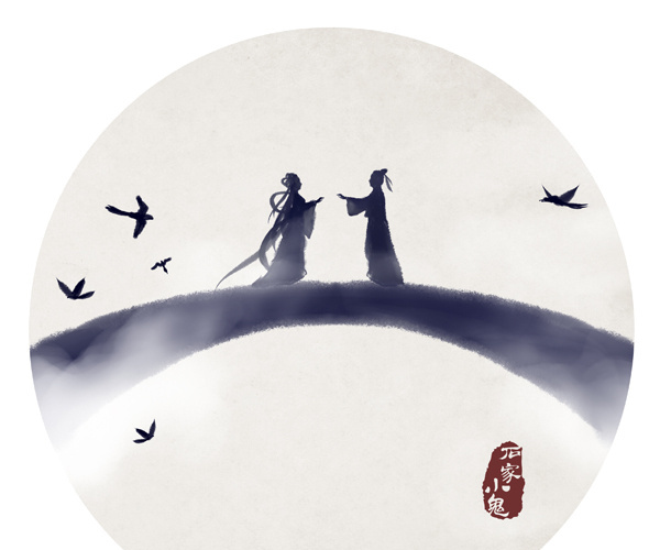 七夕节鹊桥相会素材