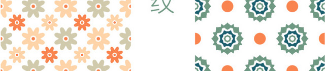 碎花小清新背景花纹橘色红色