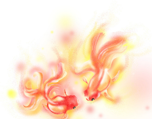 梦幻金鱼手绘插画
