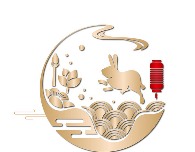 中秋节玉兔矢量图