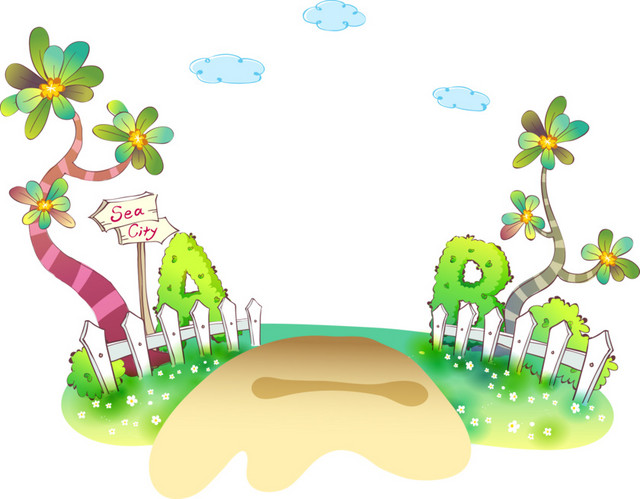 卡通花园矢量图