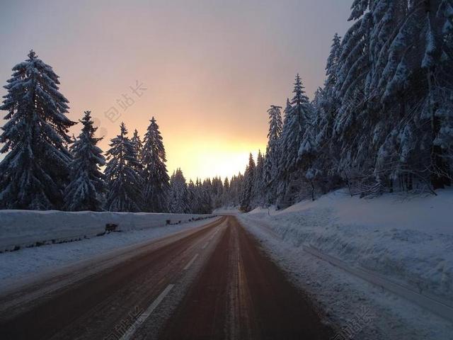 冬天 路 寒冬 山 雪 心情 日出 太阳