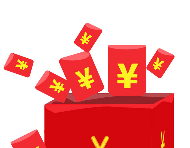 春节钱盒大红包插画