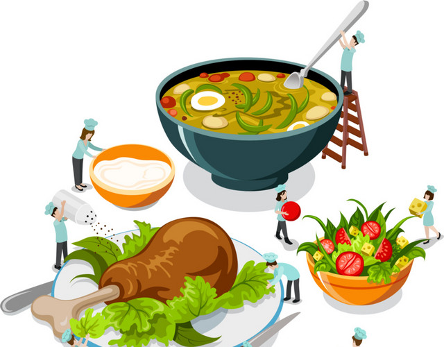 卡通美食插画免费下载