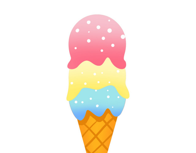 夏日清凉手绘甜品蛋糕冰淇淋雪糕