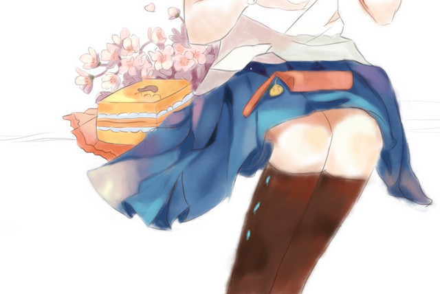 吃冰淇淋的卡通少女