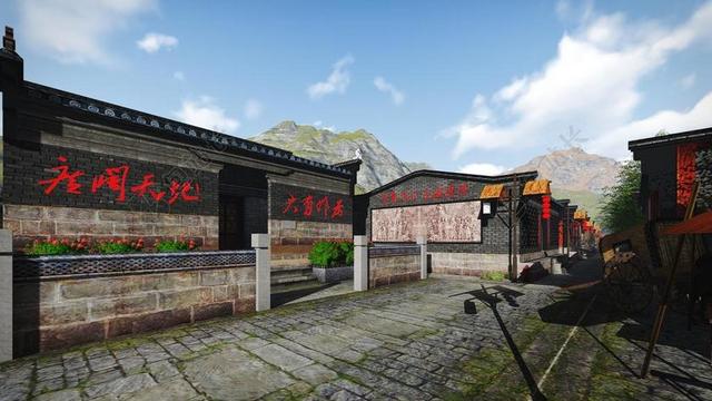 清新古镇建筑改造背景图片