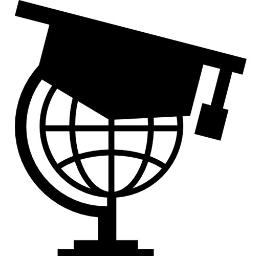 地球和学位帽图标
