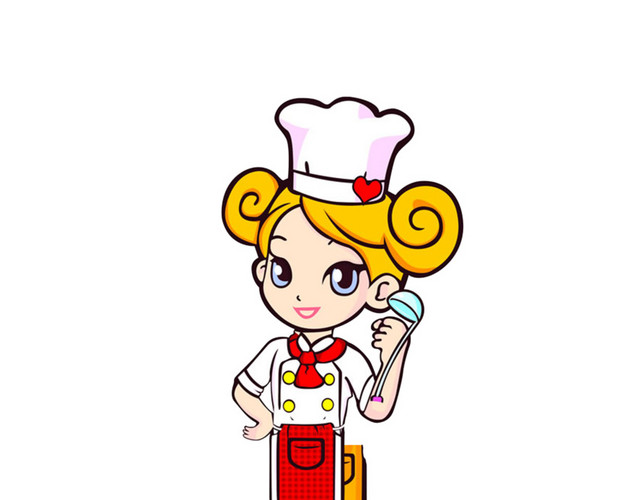 卡通可爱漂亮的女厨师免费下载