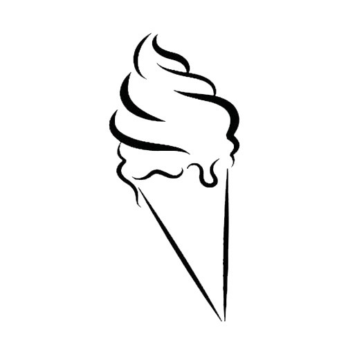 简单黑白冰淇淋素材