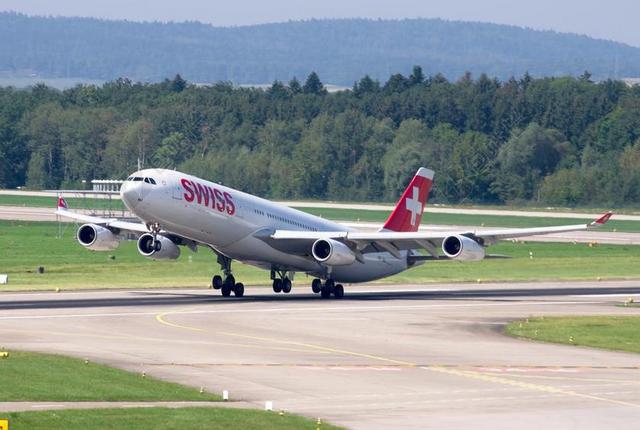 空中客车A340 瑞士航空公司 苏黎世机场 射流 航空 运输