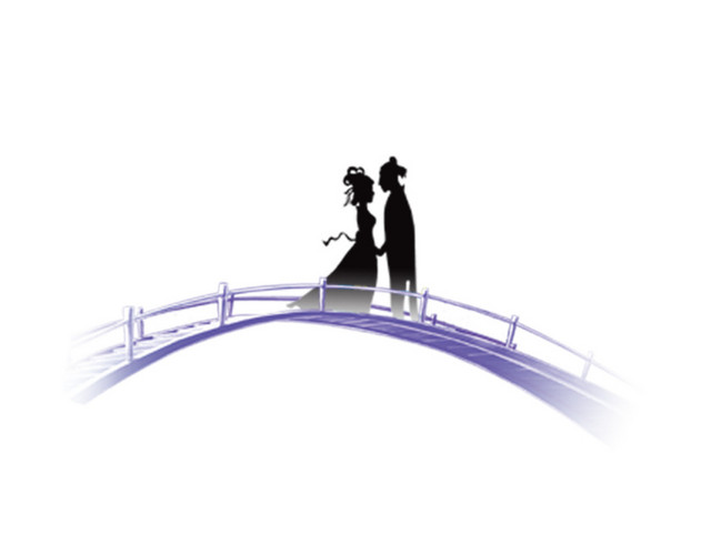 七夕鹊桥牛郎织女相会素材