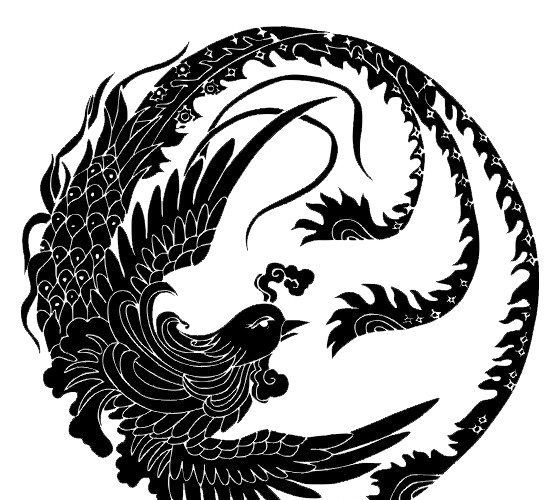 中国风美丽凤凰简笔画