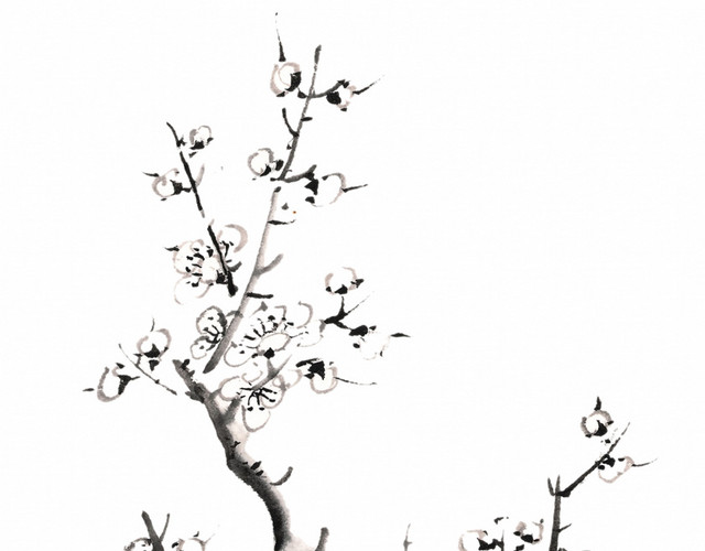 水墨梅花素材