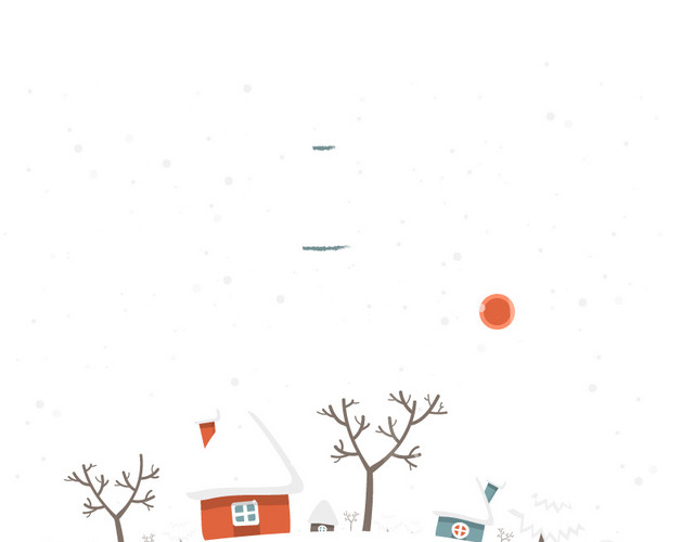 冬至圣诞雪景矢量图