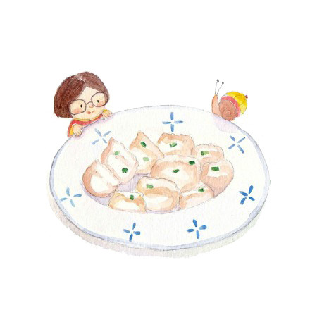 手绘饺子