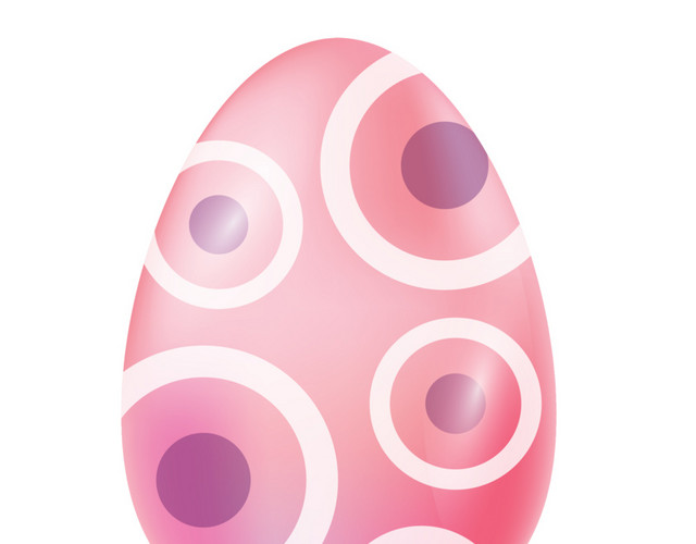 手绘矢量红色圆形创意复活节彩蛋