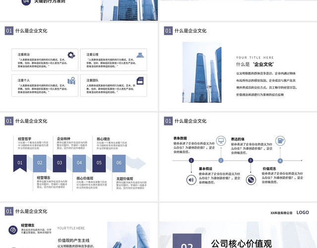 蓝色简约企业文化培训PPT模板