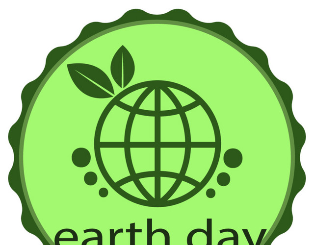 世界地球日矢量化标签