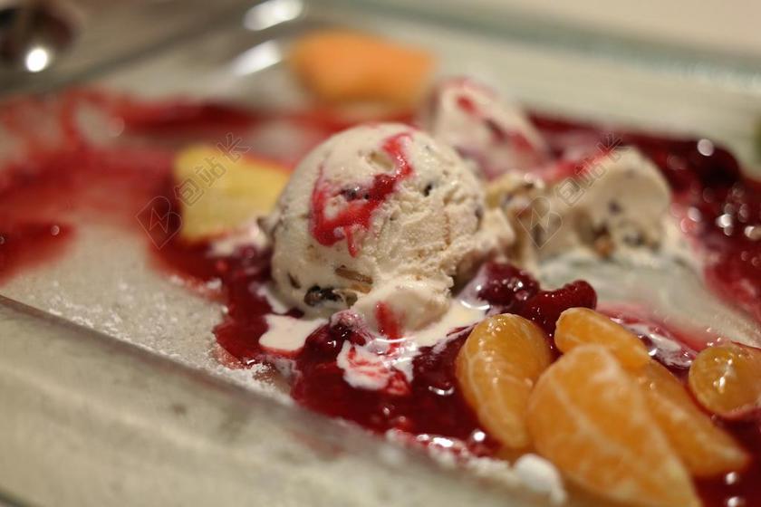 餐饮饮食冷饮冰激凌橘子背景图片