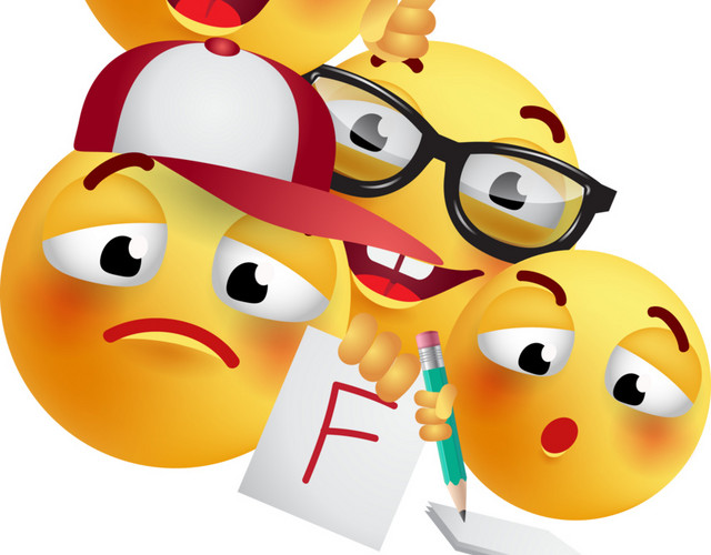 卡通可爱表情小人考试教育素材