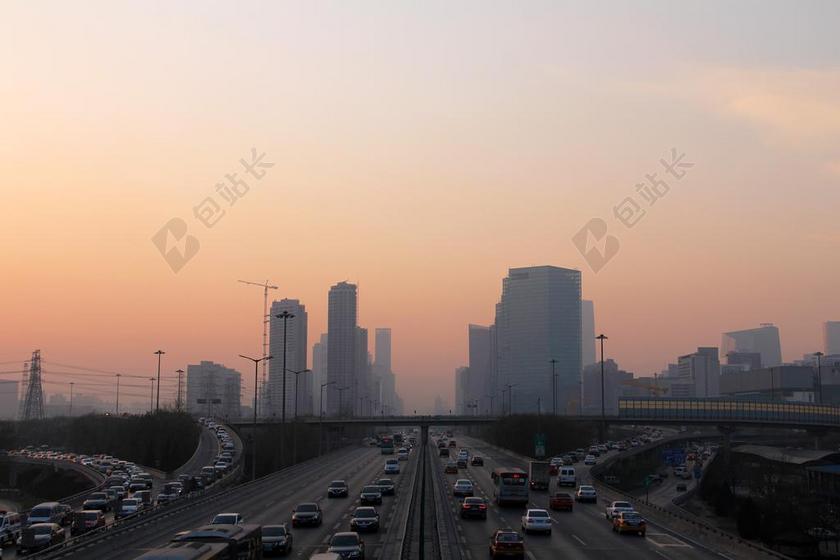 北京 四惠 朝阳 剪影 高速公路 路 交通 大城市 晚间