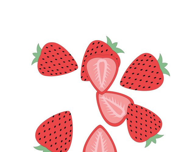 草莓矢量插画免抠PNG
