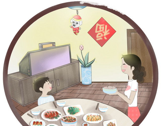手绘全家福