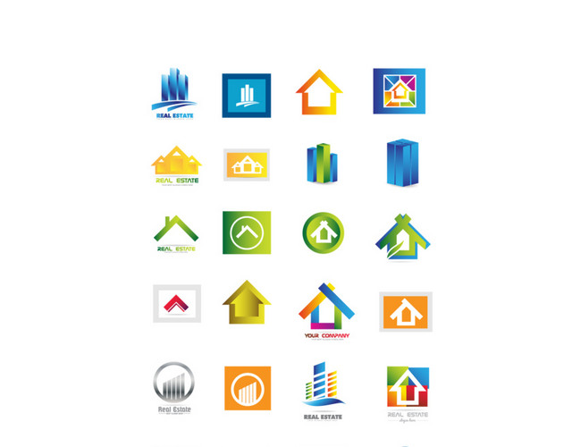个性房地产公司LOGO设计矢量图