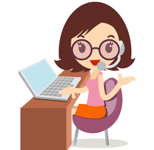 带眼镜的客服女孩图标免费下载