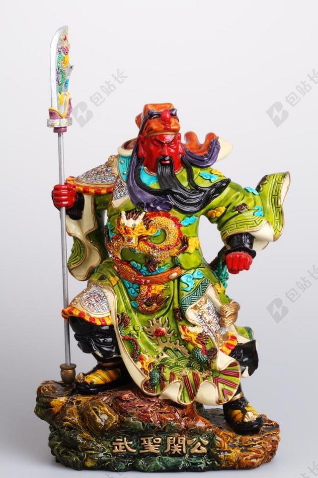 祭拜信仰关公像背景图片