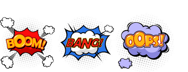 卡通漫画爆炸文字矢量元素