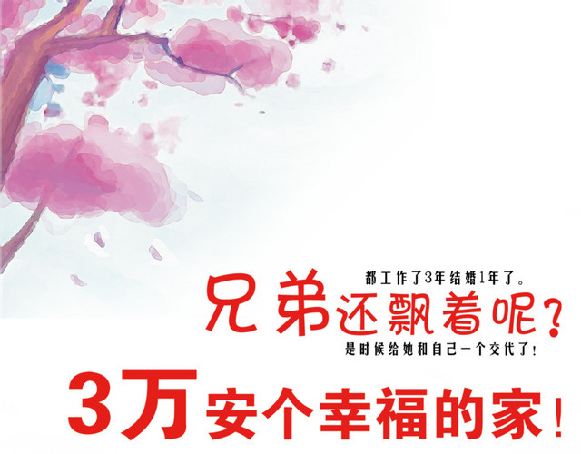 卡通唯美房地产宣传单素材