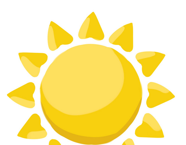 卡通黄色太阳插画可爱太阳图标卡通手绘