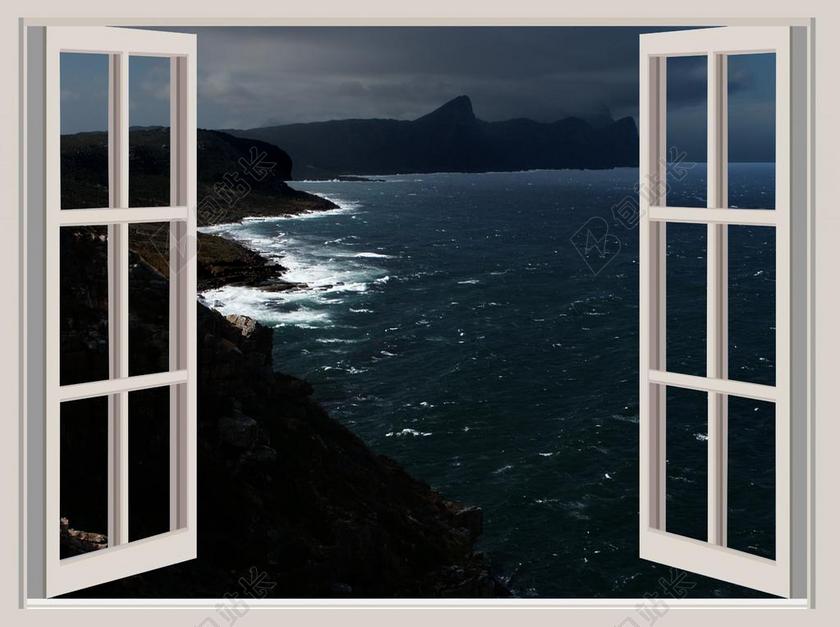 夜景浪漫夜晚月光海边背景图片