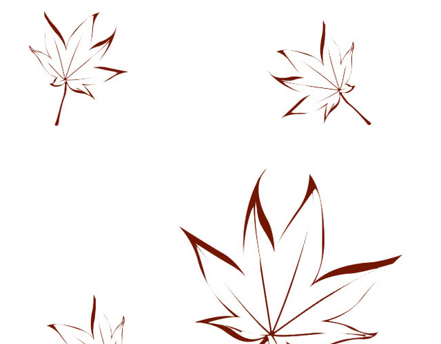 手绘枫叶矢量素材