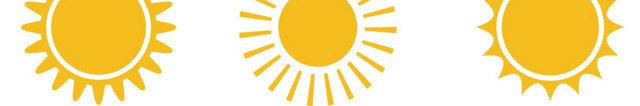 矢量手绘太阳矢量阳光图标手绘