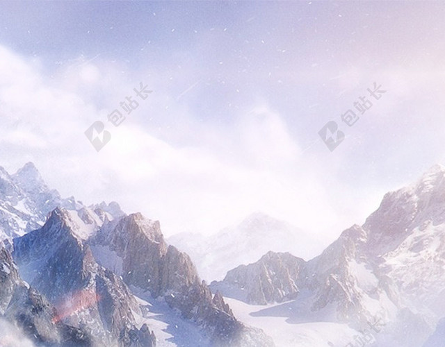 冬季雪山促销背景