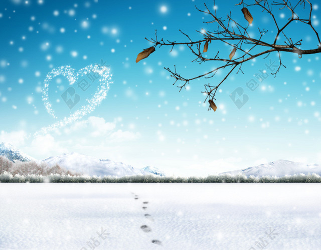 唯美雪景背景